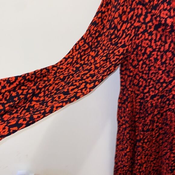 Zara Premium Denim Cheetah Leopard Dress Viscose Loose Medium M - Picture 3 of 9